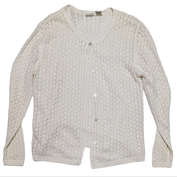 Cherokee Sweaters - Cherokee Women's Cream Cardigan Sweater
